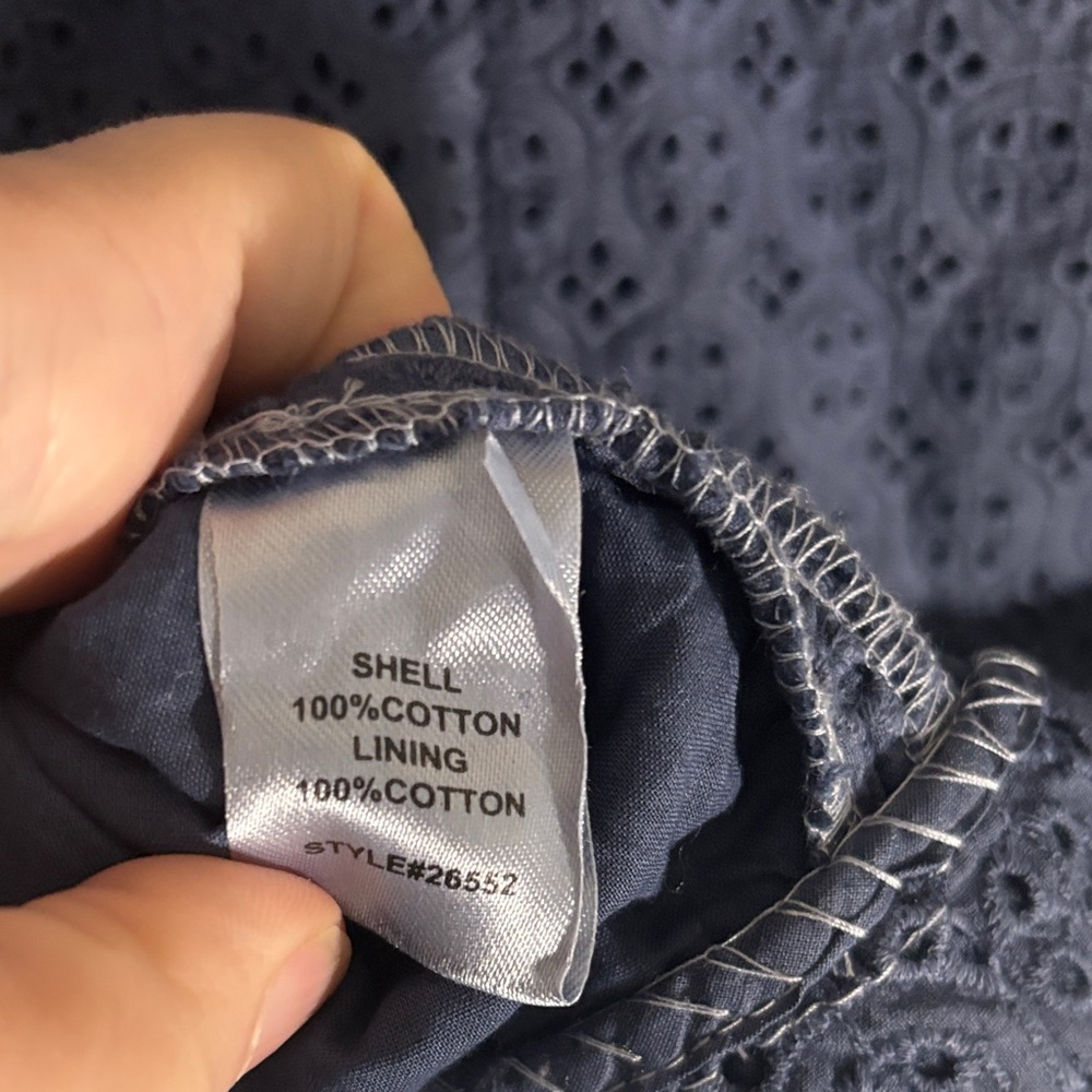 TravelSmith Navy Eyelet Notch-Lapel Blazer - Picture 7 of 7